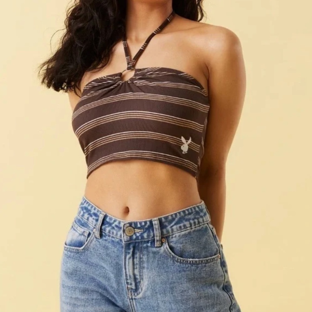 Brown Playboy Halter Top